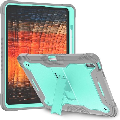 for iPad Air 13 Inch Case M2 2024 with Pencil Holder & Kickstand, Heavy Duty Military Grade Full-Body Shockproof Rugged Protective Girls Women Men Cover for iPad Air 13 Inch M2, Green/Gray in Saudi Arabia