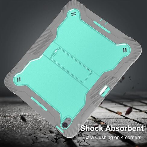 for iPad Air 13 Inch Case M2 2024 with Pencil Holder & Kickstand, Heavy Duty Military Grade Full-Body Shockproof Rugged Protective Girls Women Men Cover for iPad Air 13 Inch M2, Green/Gray in Saudi Arabia