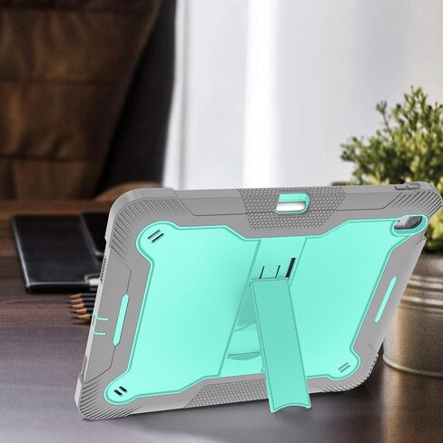 for iPad Air 13 Inch Case M2 2024 with Pencil Holder & Kickstand, Heavy Duty Military Grade Full-Body Shockproof Rugged Protective Girls Women Men Cover for iPad Air 13 Inch M2, Green/Gray in Saudi Arabia