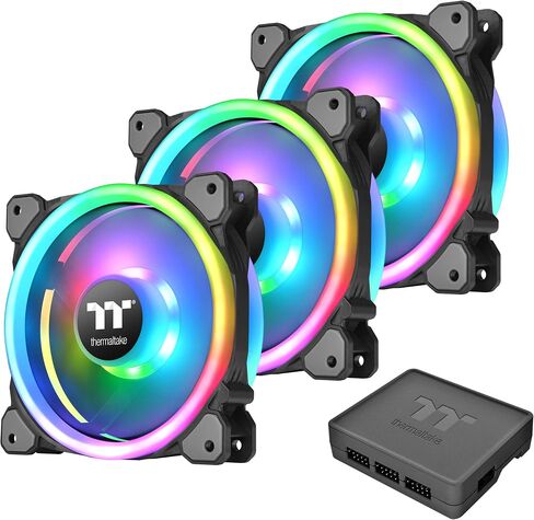 مراوح وحدة الكمبيوتر Thermaltake Riing Trio 12 RGB مقاس 120 مم - حزمة ثلاثية in Saudi Arabia