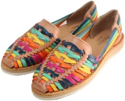 Macarena Collection Womens Shoes Leather Sandal Flat for Women | Huarache Handmade Mexican Sandals | Comfortable & Stylish Womens Sandals 3050 in Saudi Arabia