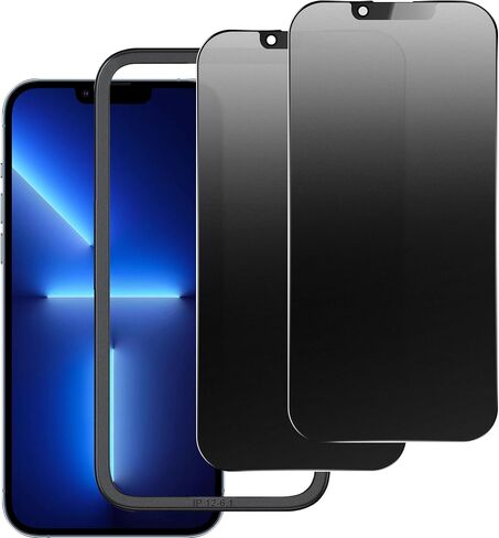 واقي شاشة للخصوصية غير لامع لهاتف iPhone 14/iPhone 13Pro /13، واقي شاشة زجاجي للخصوصية مضاد للوهج، طبقة زجاجية مقواة مضادة للتجسس، لمسة ناعمة وسريعة الاستجابة مضادة للخدش in Kuwait