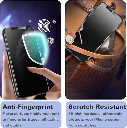 Matte Privacy Screen Protector for iPhone 14/iPhone 13Pro /13 Screen Protector Privacy Glass Anti-Glare,Anti-Spy Tempered Glass Film,Smooth and Responsive Touch Anti-Scratch in Kuwait