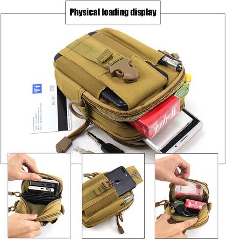 Tactical Phone Pouch, Cell Phone Holster Pouch, Multipurpose EDC Belt Bag, Belt Purse with Cell Phone Holster Holder for Workout Hiking Camping Outdoor Tear Black in Kuwait