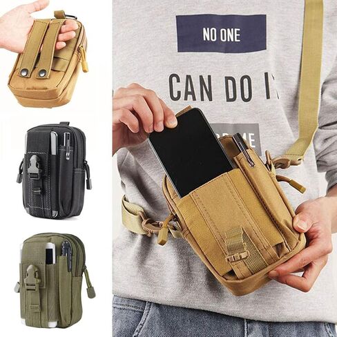Tactical Phone Pouch, Cell Phone Holster Pouch, Multipurpose EDC Belt Bag, Belt Purse with Cell Phone Holster Holder for Workout Hiking Camping Outdoor Tear Black in Kuwait