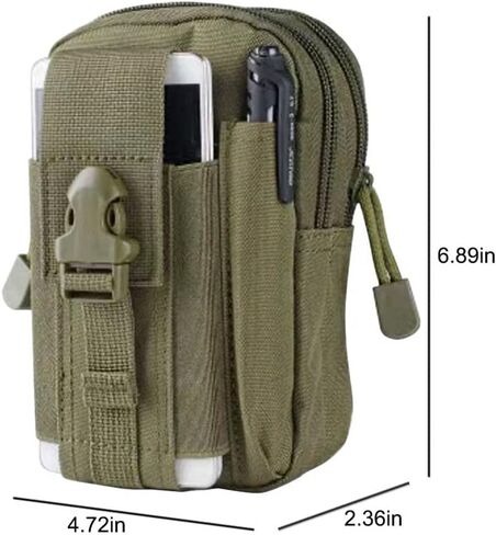 Tactical Phone Pouch, Cell Phone Holster Pouch, Multipurpose EDC Belt Bag, Belt Purse with Cell Phone Holster Holder for Workout Hiking Camping Outdoor Tear Black in Kuwait