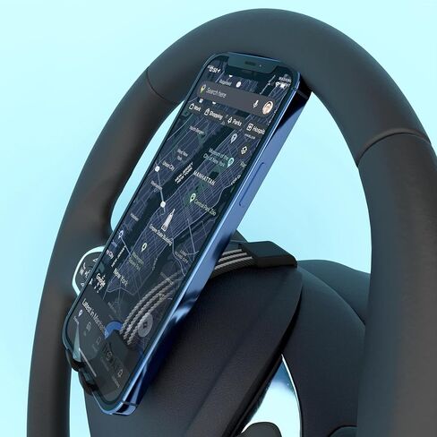 hookt Universal Car Phone Holder | Hands-Free Mount for Steering Wheel | Auto Smartphone Stand - Easy Install, Secure & Adjustable (H 3.5) in Saudi Arabia