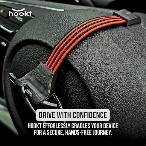 hookt Universal Car Phone Holder | Hands-Free Mount for Steering Wheel | Auto Smartphone Stand - Easy Install, Secure & Adjustable (H 3.5) in Saudi Arabia
