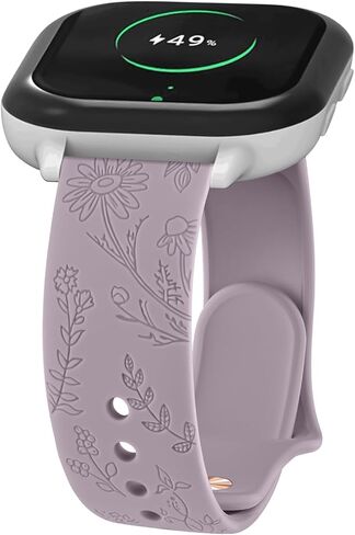 Meliya Band Compatible with Gizmo Watch 3 2 1 / Gabb Watch, 20mm Flower Engraved Bands Soft Silicone Replacement Strap for Gizmo Watch 3 2 1 for Kids Girls and Boys in Saudi Arabia