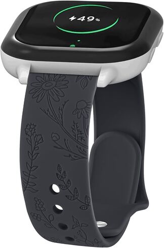 Meliya Band Compatible with Gizmo Watch 3 2 1 / Gabb Watch, 20mm Flower Engraved Bands Soft Silicone Replacement Strap for Gizmo Watch 3 2 1 for Kids Girls and Boys in Saudi Arabia