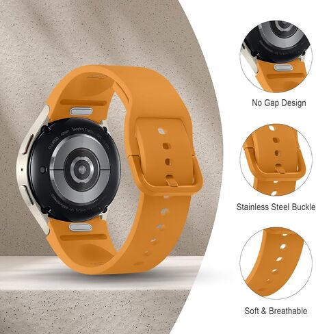 Kytuwy Galaxy Watch 6 Classic Band 43mm 47mm، أشرطة بنقرة واحدة متوافقة مع Samsung Galaxy Watch 6 Bands 40mm 44mm، حزام رياضي ناعم بدون فجوة لساعة Galaxy Watch 7/6/5/4 النساء والرجال in Kuwait