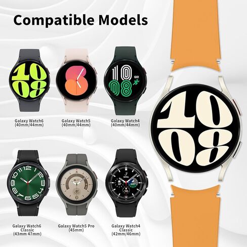 Kytuwy Galaxy Watch 6 Classic Band 43mm 47mm، أشرطة بنقرة واحدة متوافقة مع Samsung Galaxy Watch 6 Bands 40mm 44mm، حزام رياضي ناعم بدون فجوة لساعة Galaxy Watch 7/6/5/4 النساء والرجال in Kuwait