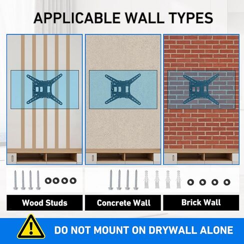 TV Wall Mount TV Bracket: TV Mount for 26-55 Inch LED OLED 4K Flat or Curved Screen Smart TVs or Monitors with Full Motion Articulating Arms Swivels Tilts Extension | Max Vesa 400x400mm Up to 88Lbs in Kuwait
