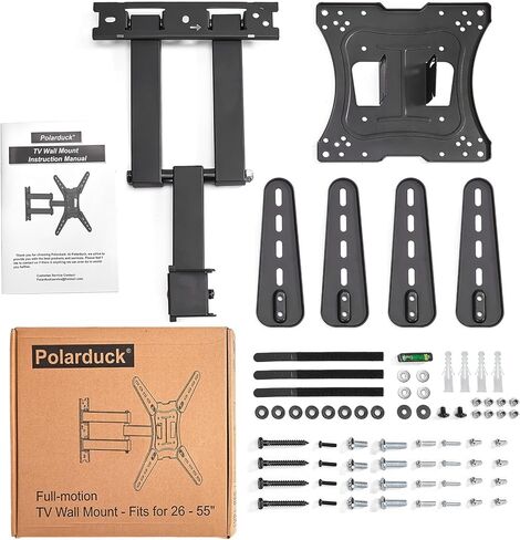 TV Wall Mount TV Bracket: TV Mount for 26-55 Inch LED OLED 4K Flat or Curved Screen Smart TVs or Monitors with Full Motion Articulating Arms Swivels Tilts Extension | Max Vesa 400x400mm Up to 88Lbs in Kuwait