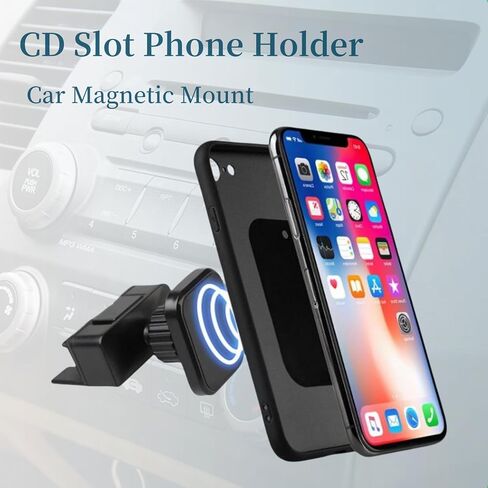 حامل هاتف السيارة بفتحة CD للتركيب المغناطيسي للسيارة متوافق مع حافظة iPhone 15/14/13/12 Pro Max Plus Mini للهواتف الذكية 17.2 ملم محول كروي فتحة CD لحامل الهاتف in Kuwait