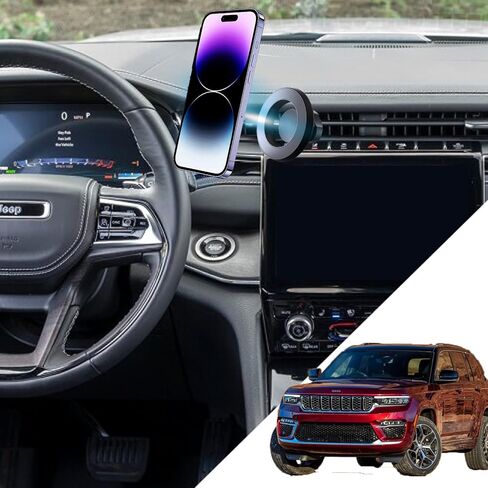 حامل هاتف جيب جراند شيروكي لحامل هاتف MagSafe Grand Cherokee مغناطيسي لملحقات Jeep Grand Cherokee 2022 2023 2024 حامل هاتف Grand Cherokee متوافق مع جميع الهواتف المحمولة in Kuwait