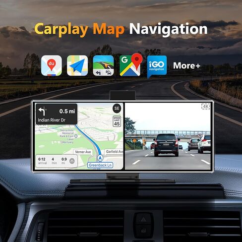 شاشة CarPlay لاسلكية عالمية مقاس 11.26 بوصة وشاشة Android Auto لعام 2024 أحدث شاشة لمس محمولة للسيارة مع كاميرا احتياطية بدقة 4K وكاميرا احتياطية مزودة بتقنية البلوتوث ونظام تحديد المواقع DVR in Kuwait