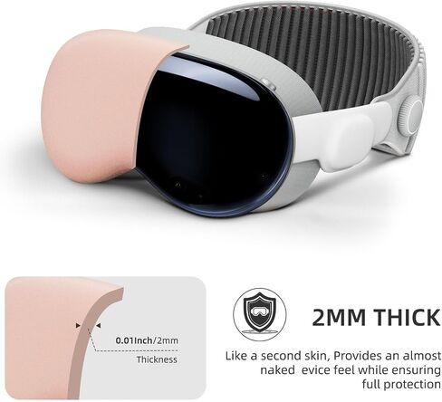 غطاء حافظة من السيليكون لهاتف Vision Pro غطاء حماية خفيف الوزن مقاوم للماء لسماعات Vision Pro VR 2024 مضادة لبصمات الأصابع ومضادة للخدش 100% من الملحقات المتوافقة in Saudi Arabia
