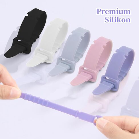 Silicone Zip Ties, Reusable Zip Ties, 30pcs Rubber Cable Ties Straps for Wire Management, Elastic Cable Organizer for Home Office Table Desk. in Saudi Arabia