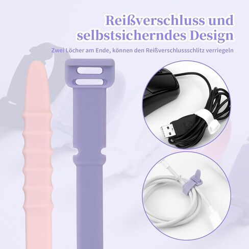 Silicone Zip Ties, Reusable Zip Ties, 30pcs Rubber Cable Ties Straps for Wire Management, Elastic Cable Organizer for Home Office Table Desk. in Saudi Arabia
