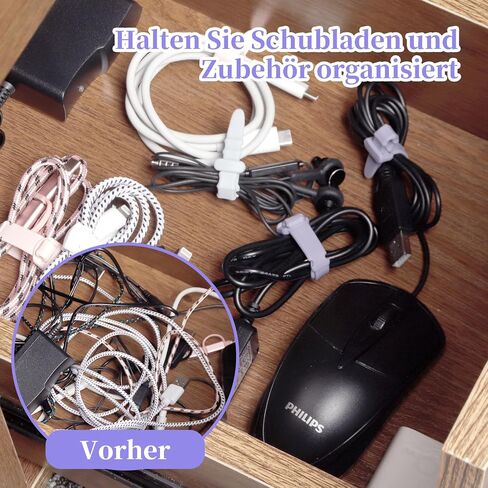 Silicone Zip Ties, Reusable Zip Ties, 30pcs Rubber Cable Ties Straps for Wire Management, Elastic Cable Organizer for Home Office Table Desk. in Saudi Arabia