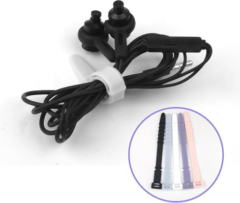 Silicone Zip Ties, Reusable Zip Ties, 30pcs Rubber Cable Ties Straps for Wire Management, Elastic Cable Organizer for Home Office Table Desk. in Saudi Arabia