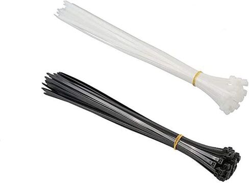 Simple Deluxe HICBLETIE6 200-Pack 6 Inch Self-Locking Versatile Nylon Cable Wire Zip Ties in Black & White, 6inch 200pcs in Saudi Arabia