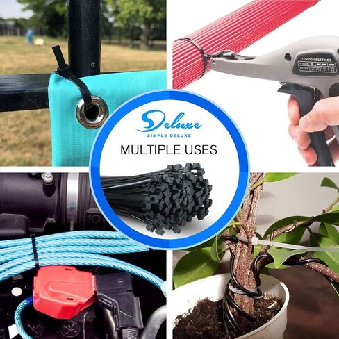 Simple Deluxe HICBLETIE6 200-Pack 6 Inch Self-Locking Versatile Nylon Cable Wire Zip Ties in Black & White, 6inch 200pcs in Saudi Arabia