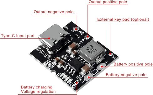 4 قطع من النوع C USB 5V 3.1A Boost Converter وحدة الطاقة IP5310 ملحقات بنك الطاقة المحمول مع مؤشر LED للمفتاح (Type-C 3.1A) in Saudi Arabia