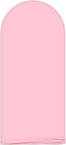 2.6x6ft Pink Arch Wall Backdrop Round Top Backdrop Cover Valentine's Day Round Top Arch Frame Cover 2-Sided Fit Backdrop Stand for Wedding Baby Shower Birthday Bridal Shower Events Party Decor in Saudi Arabia