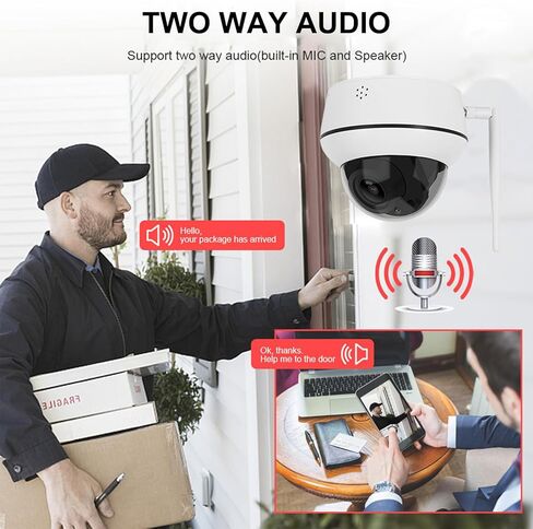 كاميرا Anpviz 5MP PTZ WiFi IP خارجية 5X Zoom كاميرا CCTV لاسلكية للأمن في اتجاهين ومكبر صوت IR 98ft للرؤية الليلية H.265 كشف الحركة WiFi كاميرا تدعم فتحة بطاقة SD CamHi APP in Kuwait