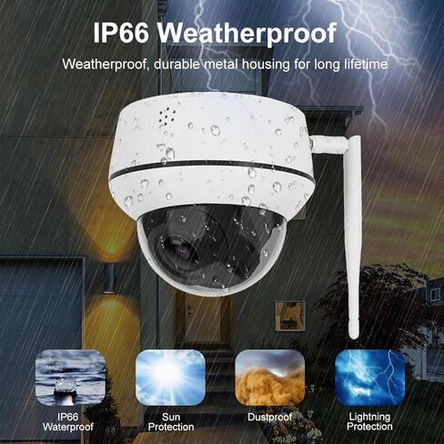 كاميرا Anpviz 5MP PTZ WiFi IP خارجية 5X Zoom كاميرا CCTV لاسلكية للأمن في اتجاهين ومكبر صوت IR 98ft للرؤية الليلية H.265 كشف الحركة WiFi كاميرا تدعم فتحة بطاقة SD CamHi APP in Kuwait