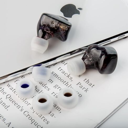 TRI Clarion Silicone Earphones Tips, 3 Pairs Blocking Out Ambient Noise, Inner Nozzle 4.00mm-5.50mm, Purple, Green, Silver in Saudi Arabia