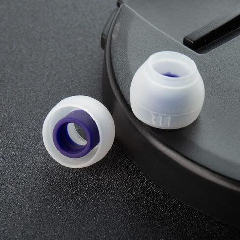 TRI Clarion Silicone Earphones Tips, 3 Pairs Blocking Out Ambient Noise, Inner Nozzle 4.00mm-5.50mm, Purple, Green, Silver in Saudi Arabia