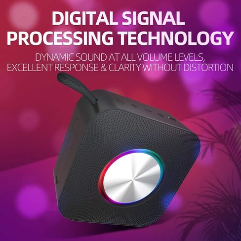 مكبر صوت بلوتوث EDUPLINK، مكبرات صوت لاسلكية محمولة، مكبر صوت صغير مقاوم للماء، صوت ستيريو TWS، أسود in Kuwait