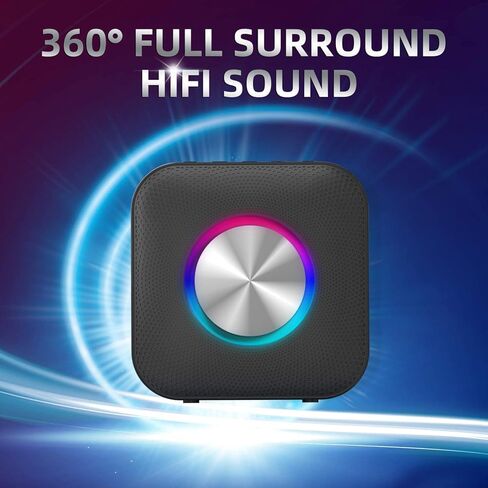 مكبر صوت بلوتوث EDUPLINK، مكبرات صوت لاسلكية محمولة، مكبر صوت صغير مقاوم للماء، صوت ستيريو TWS، أسود in Kuwait