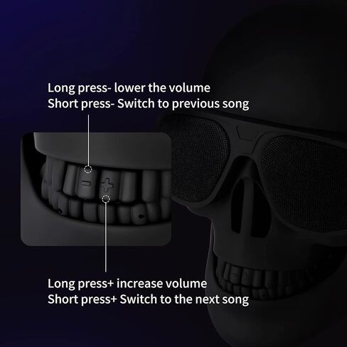 Skull Speaker Portable wireless Bluetooth 5.2 Skull Head Bass Stereo Retro Speaker for Halloween Christmas Party Home Decor Unique Gift TF Aux USB for iPhone Android Tablets Laptops PC in Saudi Arabia