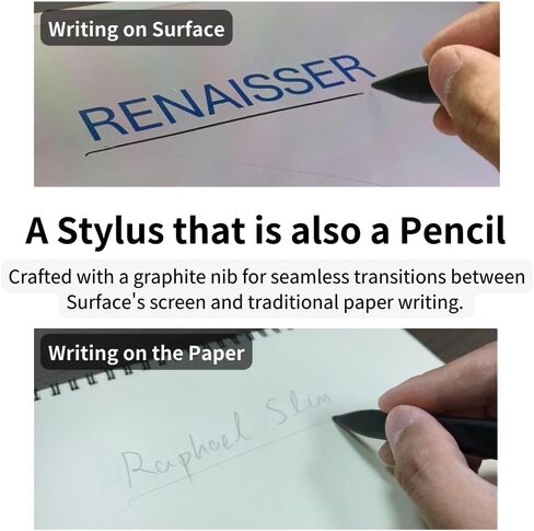 AE RENAISSER Raphael Slim Stylus for Surface, Original Slim Pen Shape, Screen-Paper Dual-use Pen Tip, Fits Surface Pro Keyboard Pen Slot, MPP 2.0, 4096 Pressure of Sensitivity in Saudi Arabia