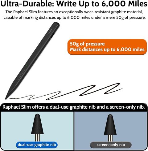 AE RENAISSER Raphael Slim Stylus for Surface, Original Slim Pen Shape, Screen-Paper Dual-use Pen Tip, Fits Surface Pro Keyboard Pen Slot, MPP 2.0, 4096 Pressure of Sensitivity in Saudi Arabia