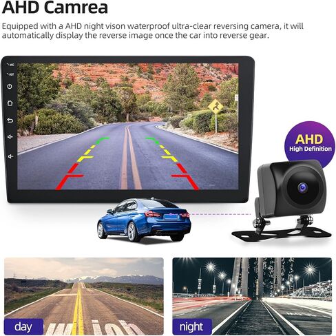 [2G+64G] 10.1 inch Single Din Android 13 Car Stereo Apple Carplay and Android Auto Touch Screen Car Radio WiFi GPS HiFi + AHD Backup Camera and Mic in Saudi Arabia