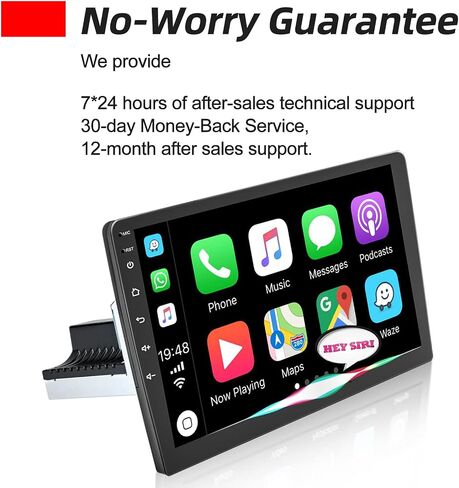 [2G+64G] 10.1 inch Single Din Android 13 Car Stereo Apple Carplay and Android Auto Touch Screen Car Radio WiFi GPS HiFi + AHD Backup Camera and Mic in Saudi Arabia