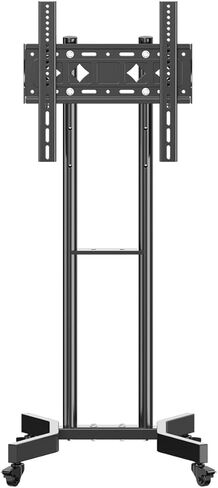 عربة تلفزيون متنقلة لشاشة تلفزيون منحنية مسطحة 32-55 بوصة، حامل تلفزيون أرضي متدحرج 360 درجة بحد أقصى VESA 400 × 400 مم يصل إلى 55 رطل، 32 43 50 55 ارتفاع دوار قابل للضبط محمول بعجلات، حامل تلفزيون عالمي in Kuwait