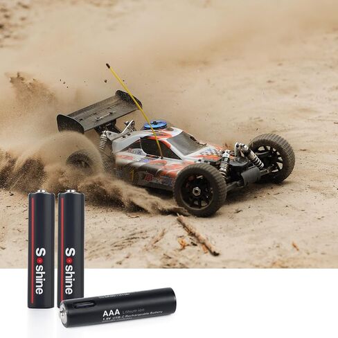 بطاريات AAA USB c قابلة لإعادة الشحن - ليثيوم أيون 1.5 فولت 600 مللي واط في الساعة شحن سريع لمدة ساعة، 1200 دورة مع كابل منفذ من النوع C (4 قطع) in Saudi Arabia