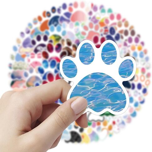 60pcs Paw Print Stickers|Vinyl Waterproof Cute Cartoon Cat Dog Animals Stickers for Laptop,Car Bumper，Luggage,Skateboard,Water Bottles,Computer,Phone, Kids Teens Adults (Brown) in Saudi Arabia