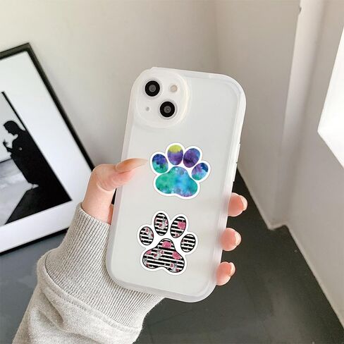 60pcs Paw Print Stickers|Vinyl Waterproof Cute Cartoon Cat Dog Animals Stickers for Laptop,Car Bumper，Luggage,Skateboard,Water Bottles,Computer,Phone, Kids Teens Adults (Brown) in Saudi Arabia