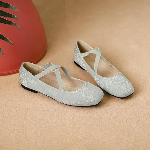 LUXINYU Women's Slip on Flats,Traditional Chinese Style Embroidered Round Toe Ballet Flats Shoes in Saudi Arabia