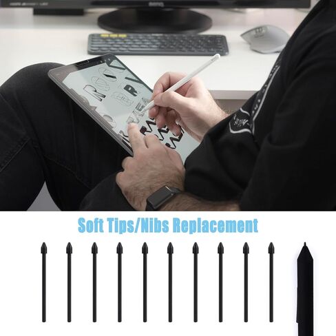 10pcs Pen Nibs Replacement for Samsung Galaxy Tab S6, S Pen Tips Stylus Pen Nibs Replacement with Install Tool Compatible with Samsung Galaxy Tab S7 & S7 Plus S8 & S8 Plus (Black) in Saudi Arabia