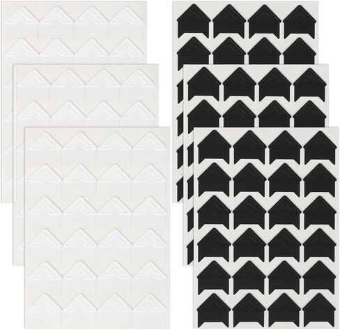 ملصقات ذاتية اللصق لزوايا الصور من MIDELONG، لونين من الورق الخالي من الأحماض، ملصقات تثبيت الصور على زوايا الصور لألبومات سجل القصاصات DIY، 6 أوراق/144 قطعة in Kuwait