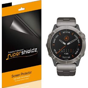 Supershieldz (6 Pack) Designed for Garmin Fenix 6X, Fenix 6X Pro and Fenix 6X Pro Solar Screen Protector, High Definition Clear Shield (PET)