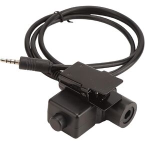 ASHATA U94 PTT Adapter Military Adapter Tactical U94 PTT Cable Plug Headset Adapter for 3.5mm/0.1in Sound Interface Cell Phone, Flexible and Sturdy